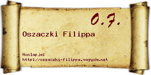 Oszaczki Filippa névjegykártya